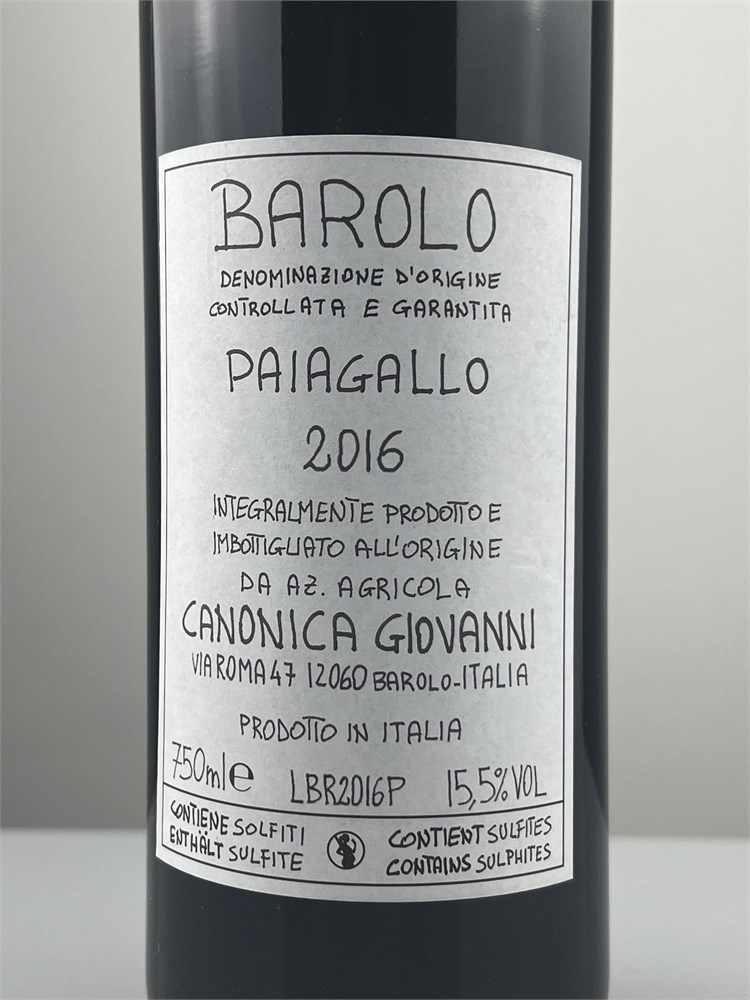 Giovanni Canonica Barolo Paiagallo 2016